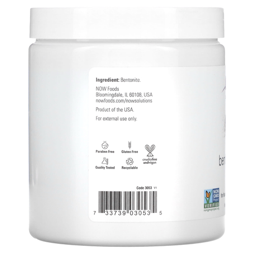 NOW Foods, Solutions, порошок из бентонитовой глины, без добавок, 312 г (11 унций)