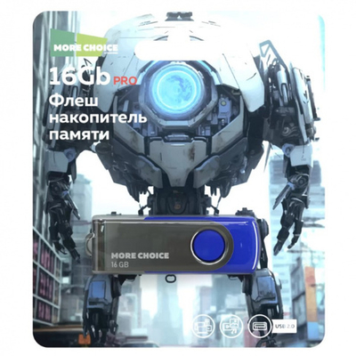 Флешка More Choice MF16-4 16GB синяя USB 2.0