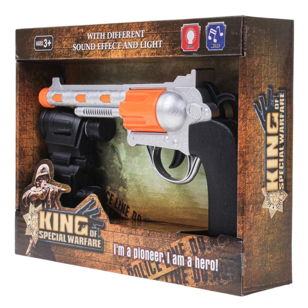 Пистолет на батарейках, коробка 8607B-8