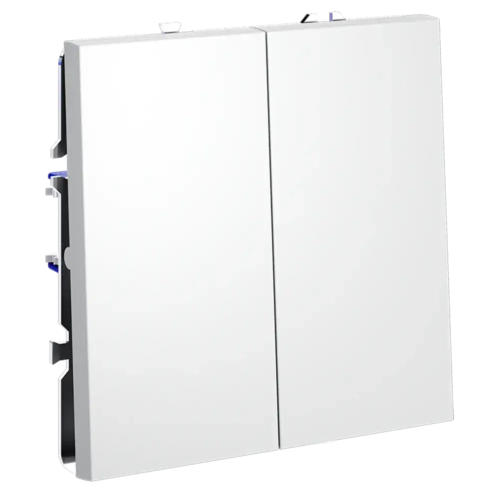 Выключатель встраиваемый VOLTUM S70 двухклавишный 10А, (белый матовый)