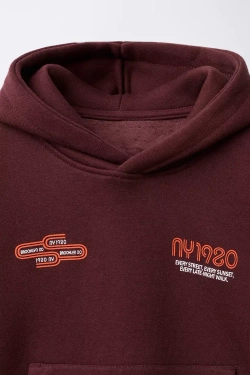 ZARA ХУДИ С НАДПИСЬЮ, ТЕМНО-ЧЕРЕПИЧНЫЙ