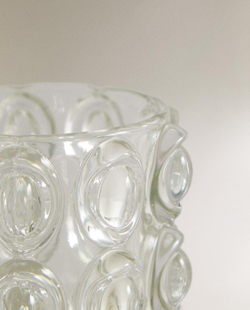 ZARA HOME ПОДСВЕЧНИК С ДЕТАЛЯМИ СФЕРИЧЕСКОЙ ФОРМЫ, ПРОЗРАЧНЫЙ