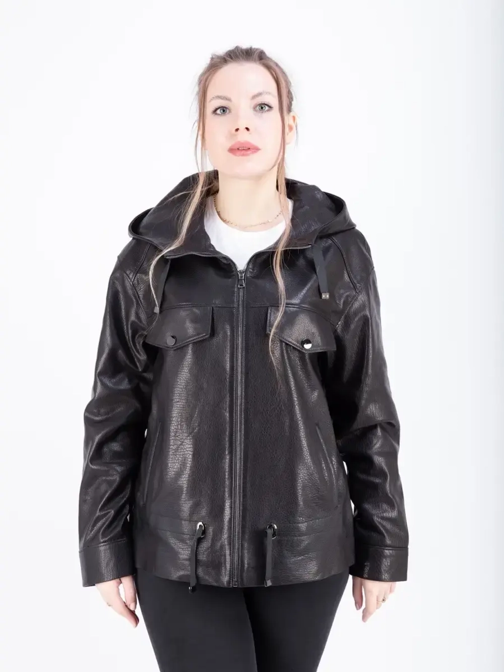 Куртка женская  кожаная большие  размеры
