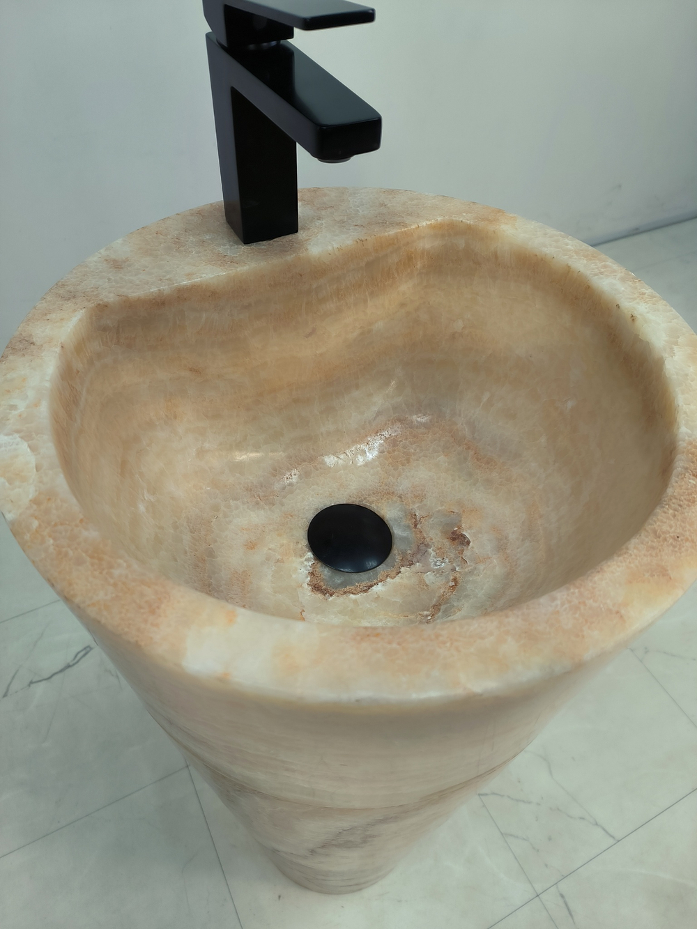 Раковина напольная из оникса Yellow ON-61358 (40*40*90)