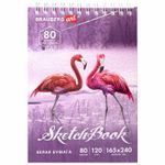 Скетчбук, белая бумага 120 г/м2 165х240 мм, 80 л., гребень, твердая обложка, BRAUBERG ART DEBUT, 112990