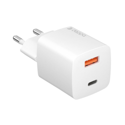 СЗУ USB-C + USB-A, PD 3.0, QC 3.0, GaN, 20Вт, белый