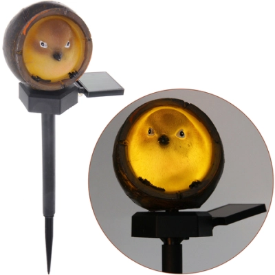 Светильник на солн.батарее «Воробей» 8,5*8*8,5 см, (свечение теплый белый)