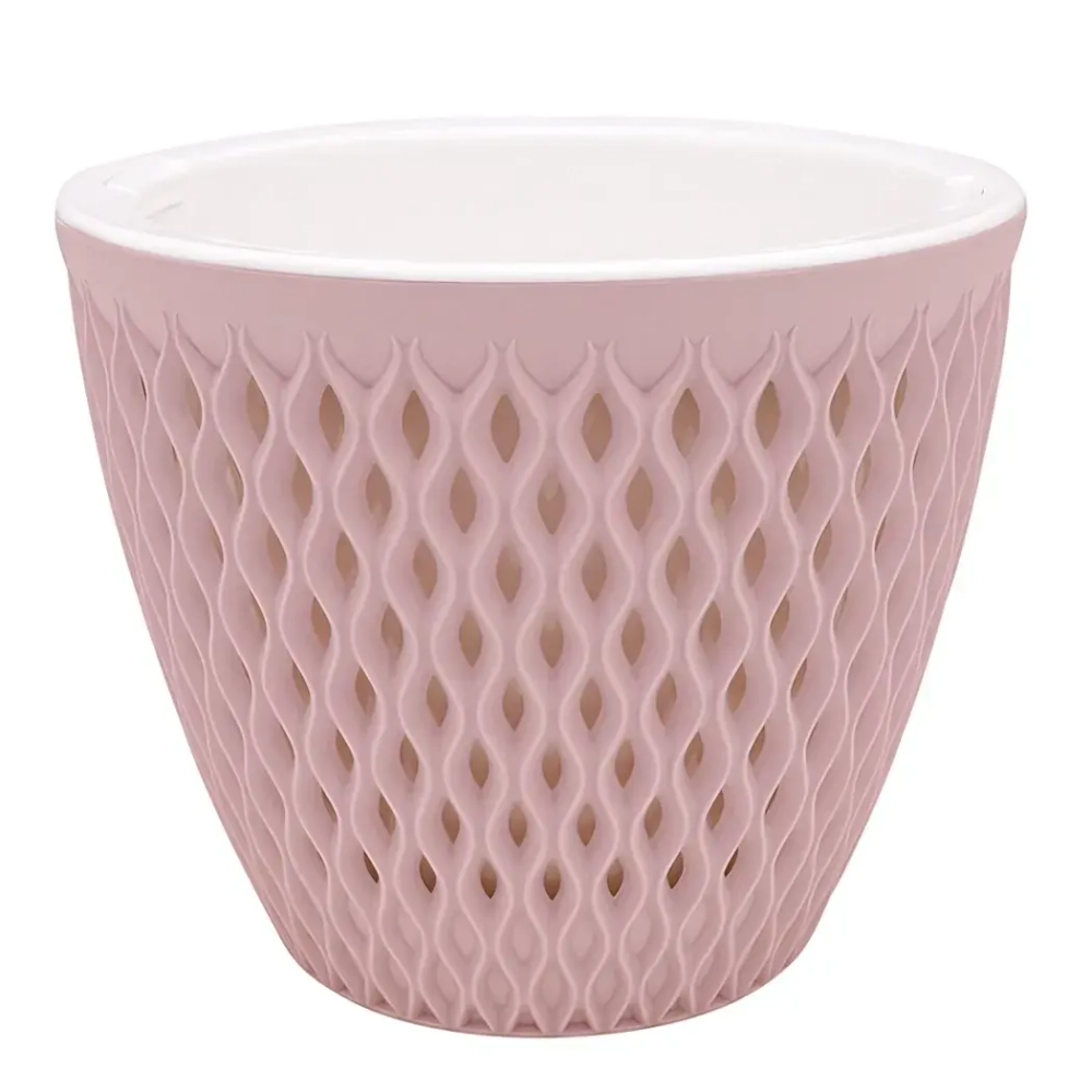 Кашпо для цветов пластиковое 1,6л d-16см «Версаль» Бежево-розовый