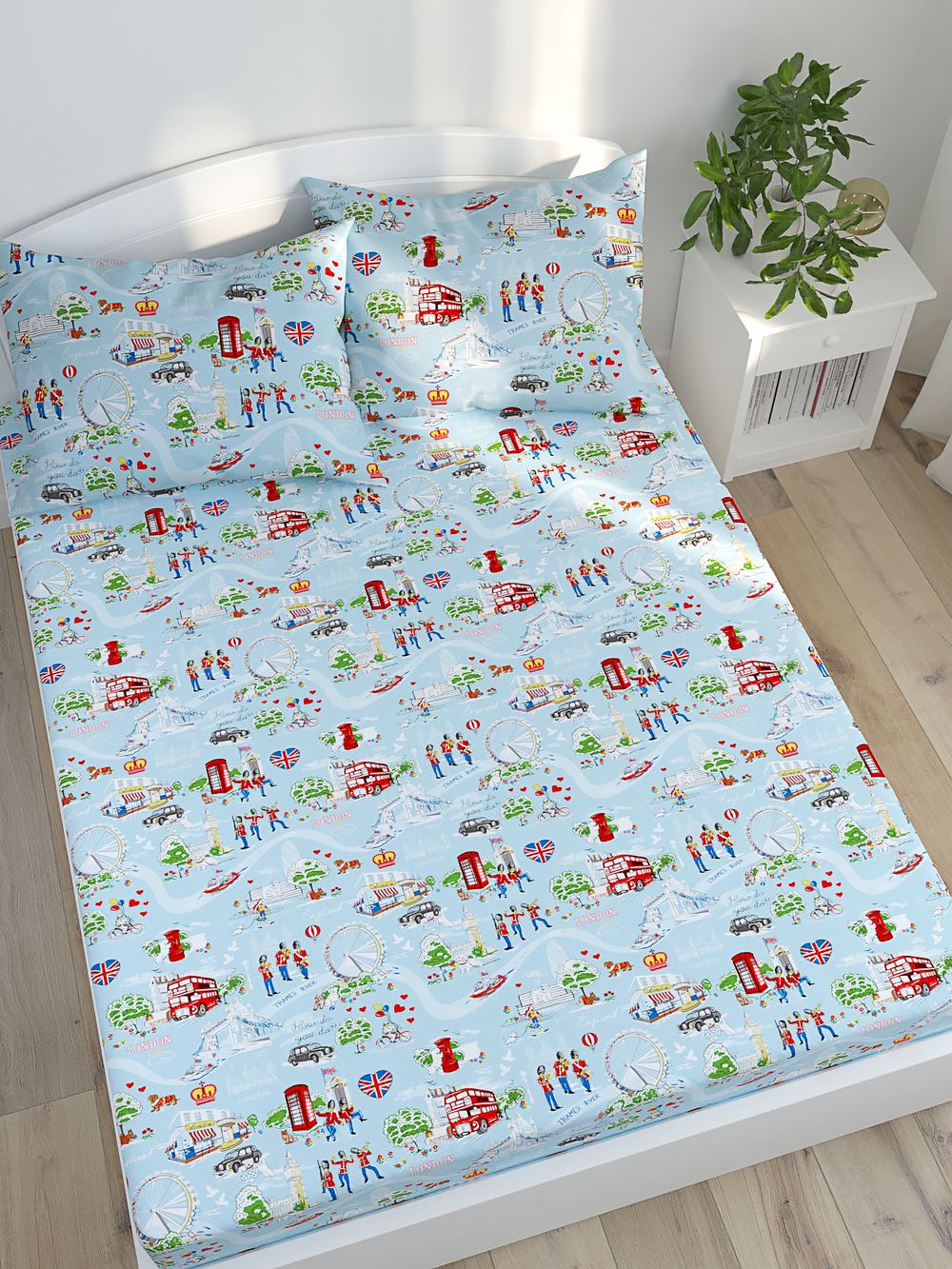 Простынь на резинке Сказка "Лондон" 90х200 см, перкаль