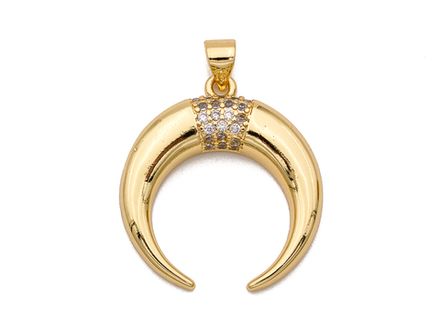 Подвеска Лунница 25,5мм, со стразами(уценка)