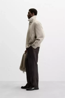 ZARA ХЛОПКОВЫЙ БОМБЕР, СЕРЫЙ