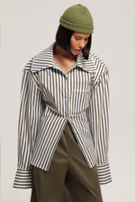 Рубашка в полоску с кантами