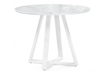 Стол стеклянный Woodville Норфолк 100 белый мрамор, белый