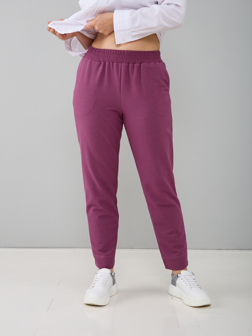 Брюки Бдж-129/бордо-джинс