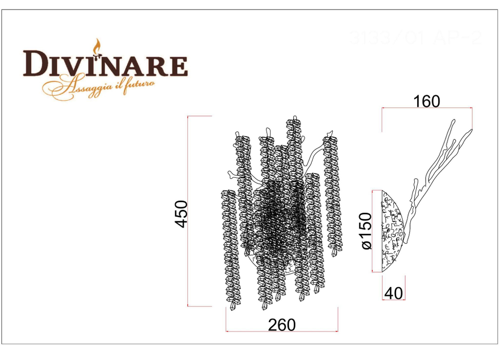 Настенный светильник Divinare SALICE 3133/01 AP-2