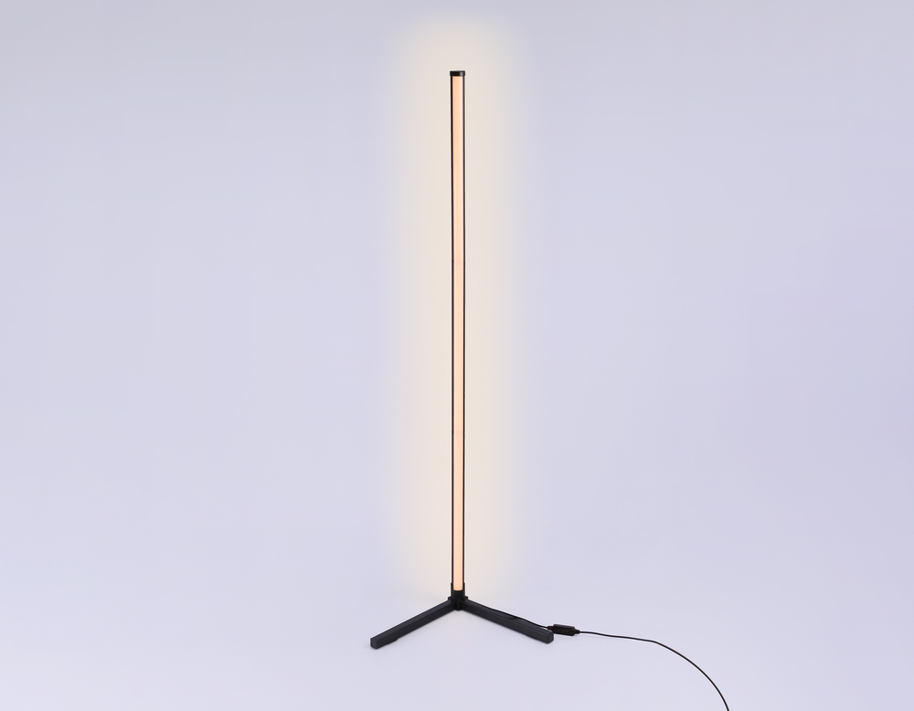 Светильник светодиодный напольный RGB с пультом FL8022 BK черный LED 15W RGB D32*1250 (ПДУ РАДИО 2.4G)