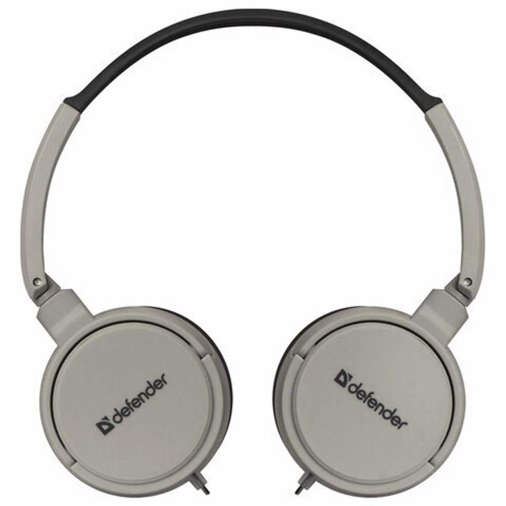 Наушники с микрофоном (гарнитура) DEFENDER Accord 160, проводные, 1,2 м, с оголовьем, черные с серым, 63160