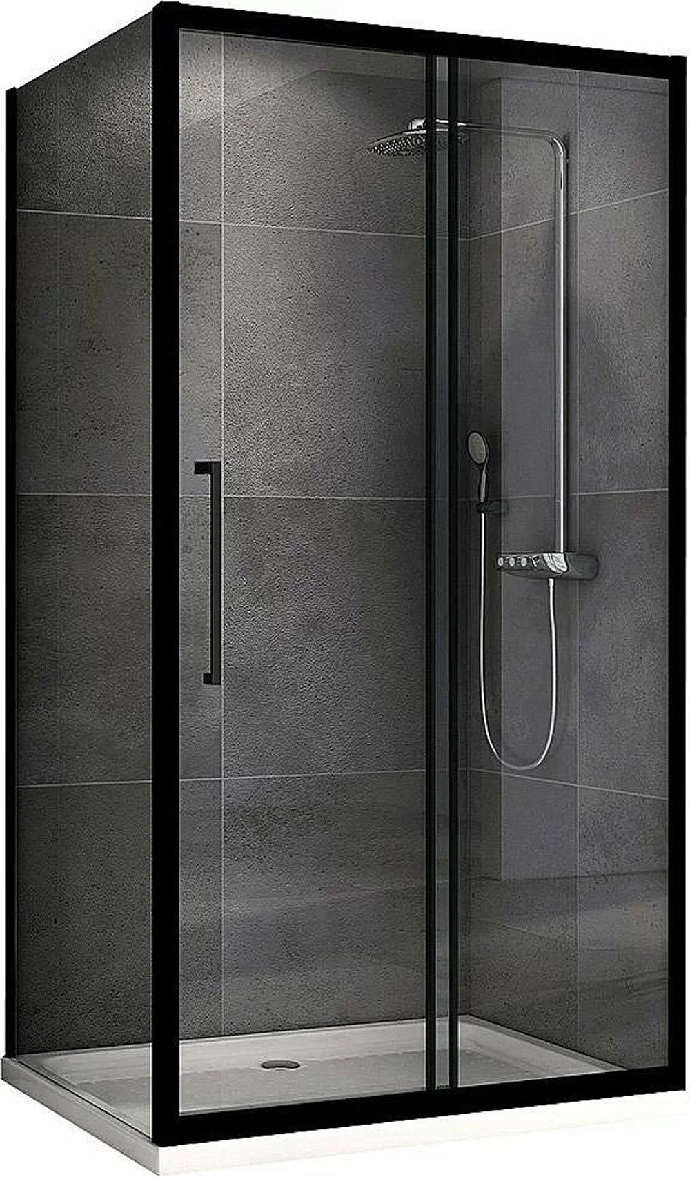Душевой уголок ABBER Schwarzer Diamant AG30140BH-S70B 140х70 стекло прозрачное/профиль черный
