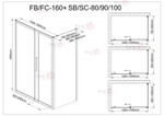 Душевой уголок AvaCan FB 140-160 + SB 90 MT