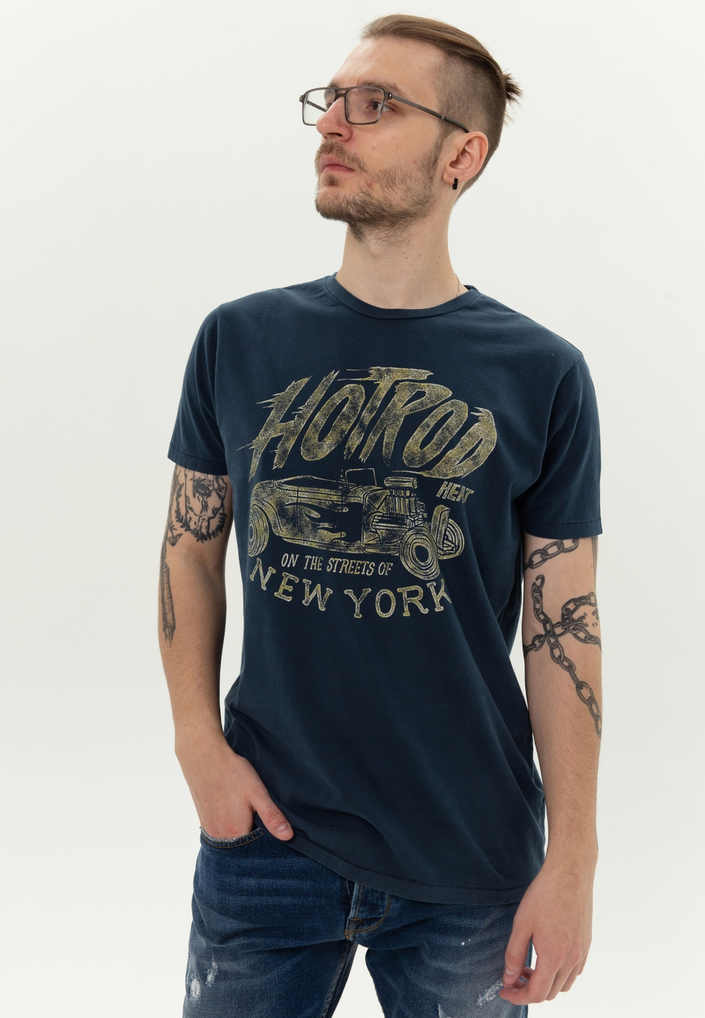 Футболка Bowery NYC "Hotrod" Vintage Navy