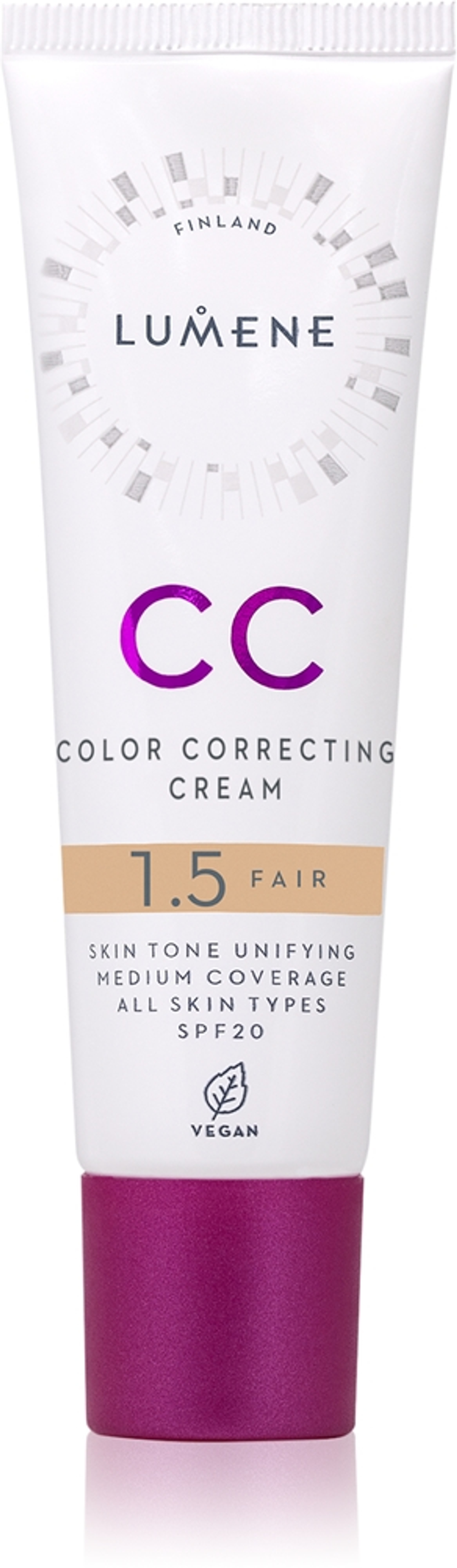 Lumene CC Color Correcting Cream - Корректирующий тональный крем оттенок 1.5 Fair (Warm), 30 ml