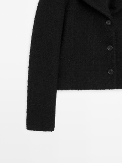 Massimo Dutti Укороченный жакет, черный