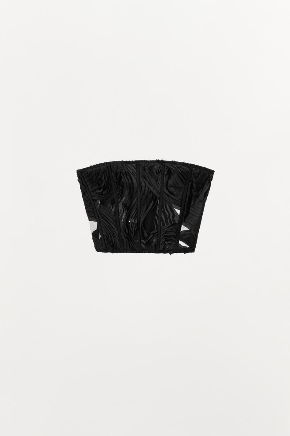 ZARA ТОП-КОРСЕТ СТРУКТУРНЫЙ LIMITED EDITION, ЧЕРНЫЙ
