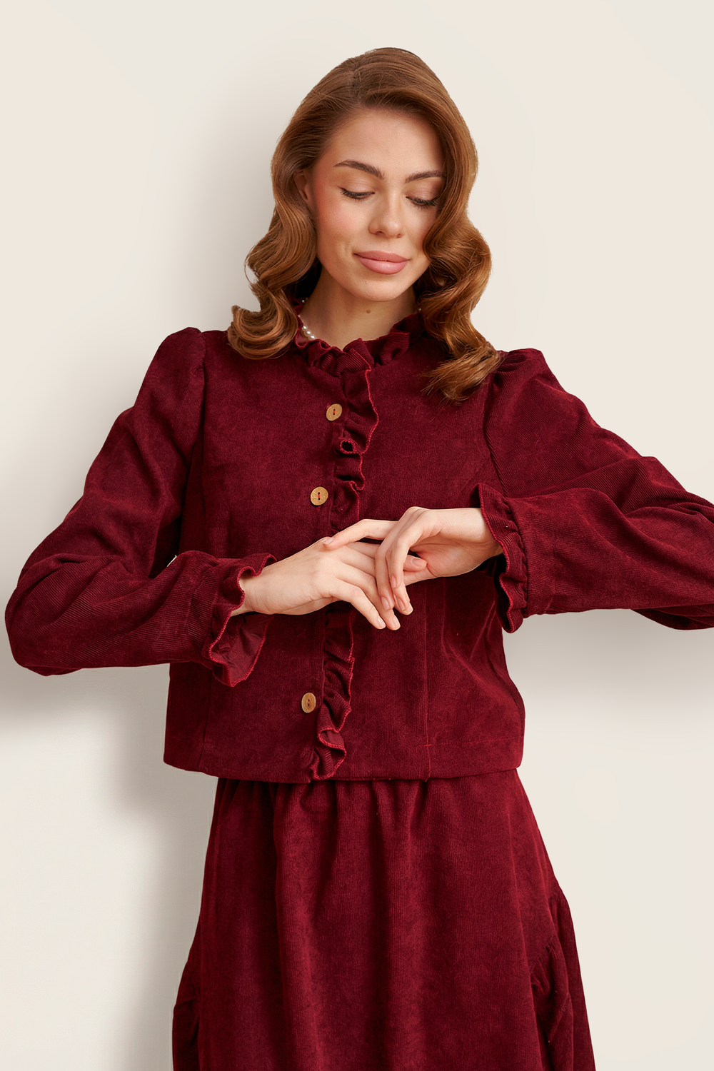 Жакет вельвет укороченный