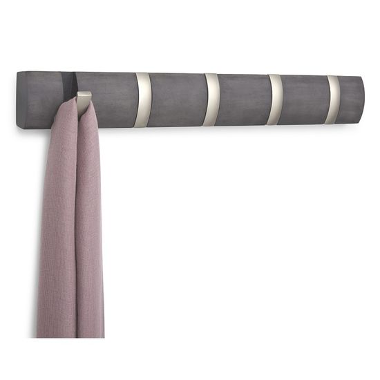 Вешалка настенная flip, 50,8 см, дерево-никель, 5 крючков