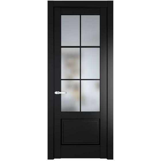 Межкомнатная дверь эмаль Profil Doors 3.2.2 (р.6) PD блэк стекло матовое