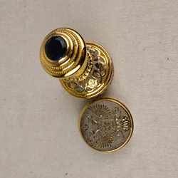 Печать для руководителя "Герб России" с синим фианитом