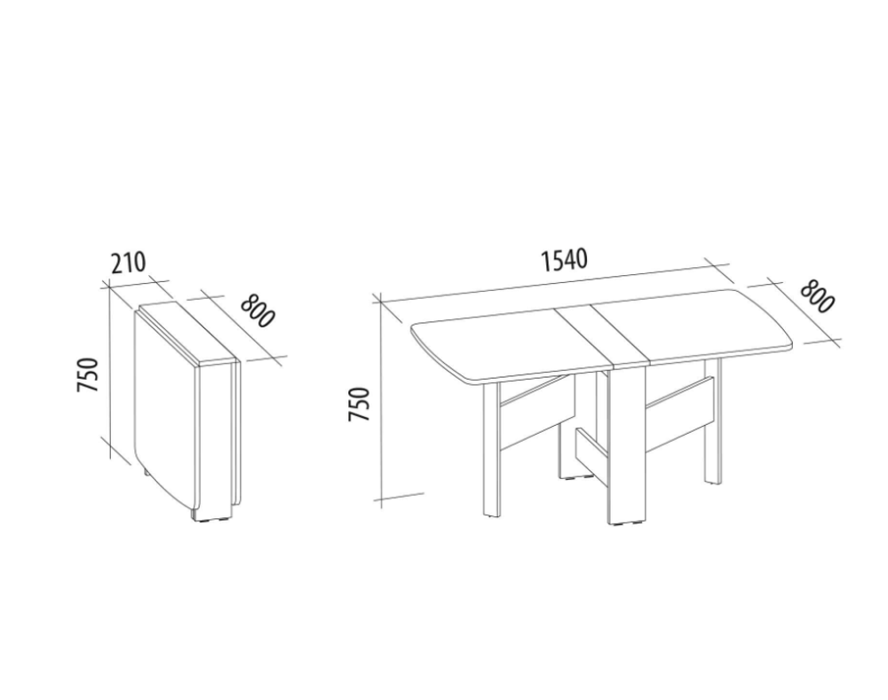 Колибри-11 (DaVita) Стол-книжка (кобург)