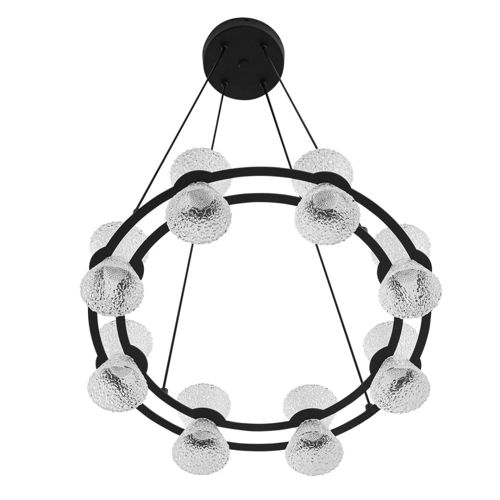 8341/28L LEDIO LN26 228 черный/прозрачный металл/акрил Люстра подвесная LED 28W 3000K 220V VINORA