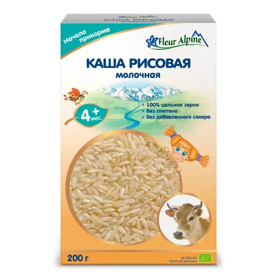 Каша Fleur Alpine молочная рисовая 200г с 4месяцев