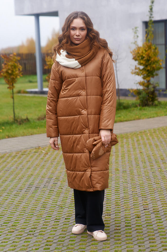 0098 Пальто женское (карамельный)