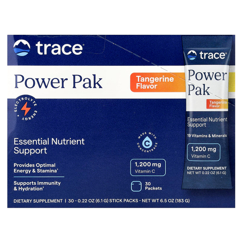 Trace, Power Pak, со вкусом мандарина, 30 стик-пакетов по 6,1 г (0,22 унции)