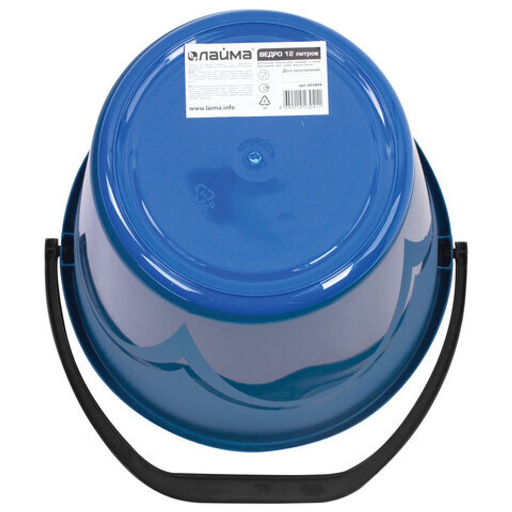 Ведро 12 л, без крышки, пластиковое, пищевое, с узором, цвет синий, LAIMA, 603894