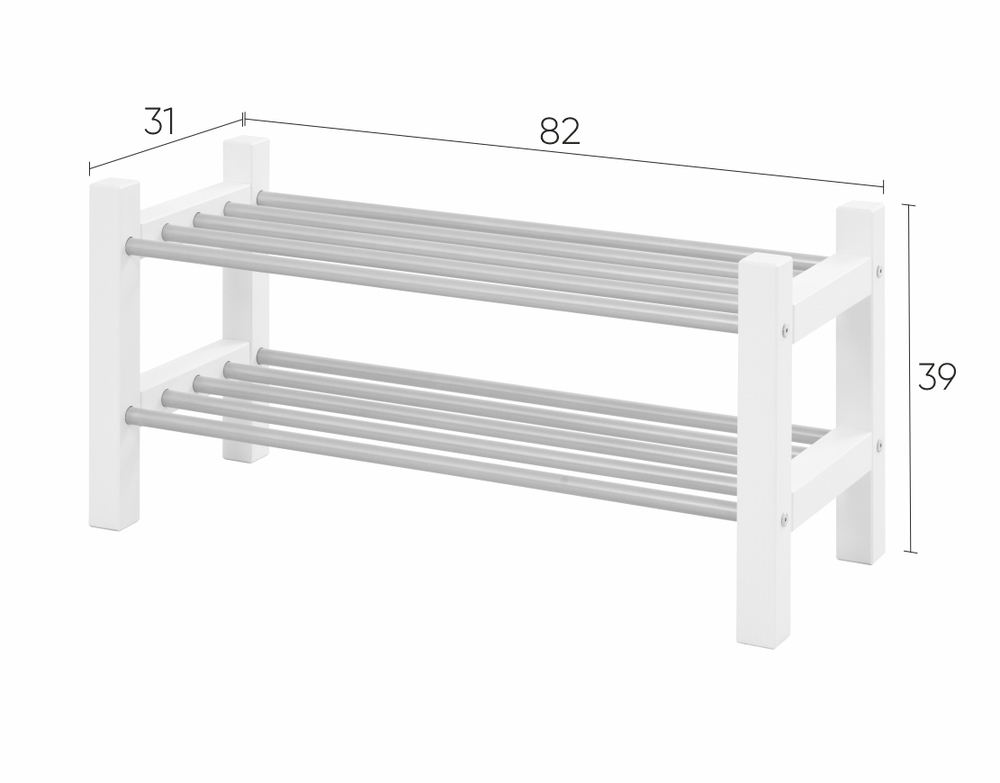 Обувница/Этажерка для обуви МИЧА (ЧУСИГ), 82х31х39 см, белый