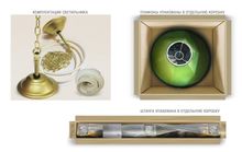 Лампа Классика 2 3пл. ясень (№3,бархат зеленый,бахрома зеленая,фурнитура золото)