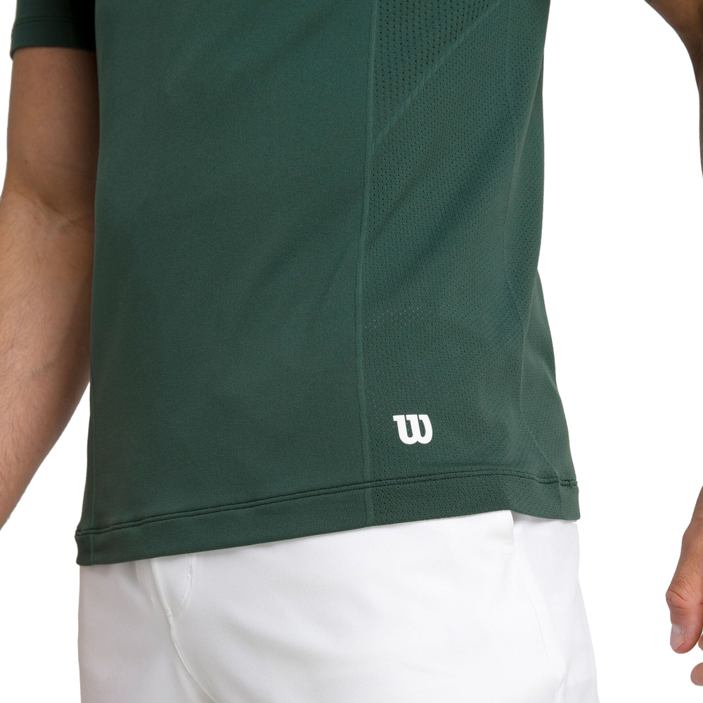 Мужское теннисное поло Wilson Players Seamless Crew 2.0 T-Shirt Men - Green