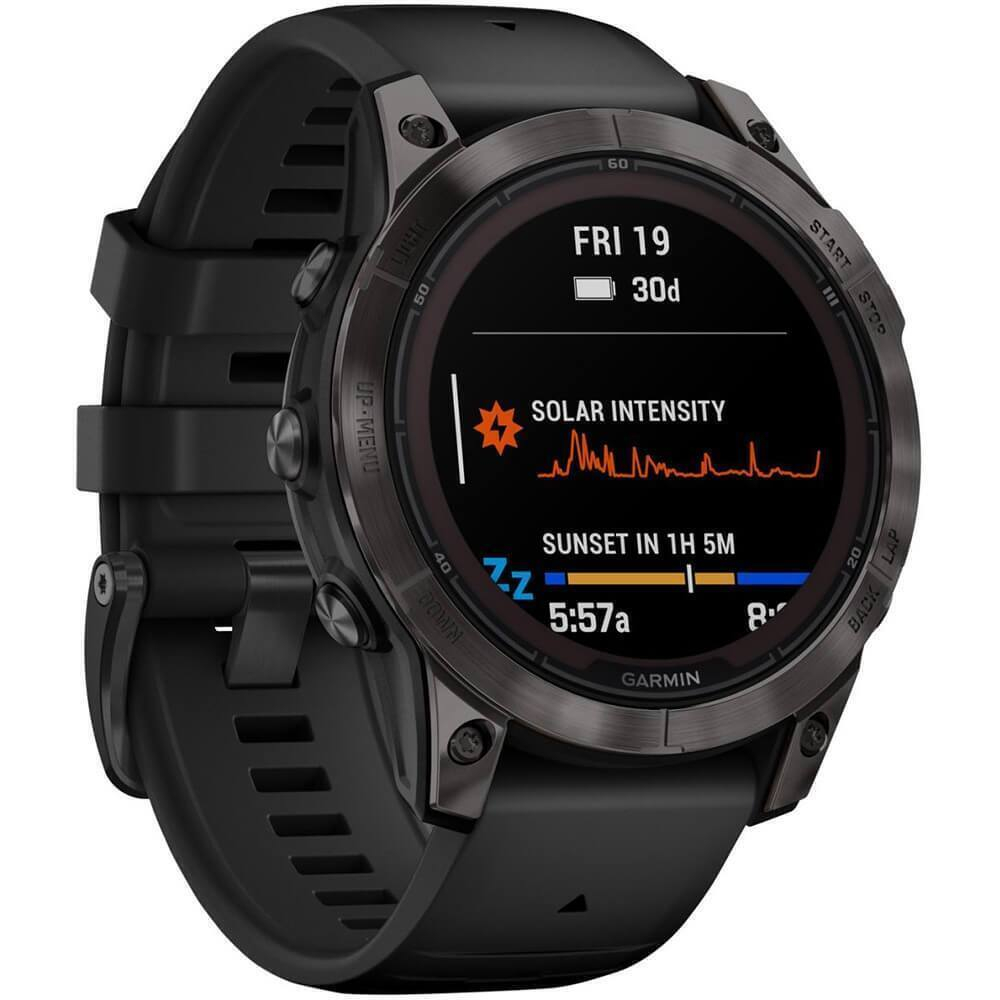 Умные часы Garmin Fenix 7 Pro 47 мм с сапфировым стеклом и солнечной батареей титан DLC Carbon Grey с черным ремешком