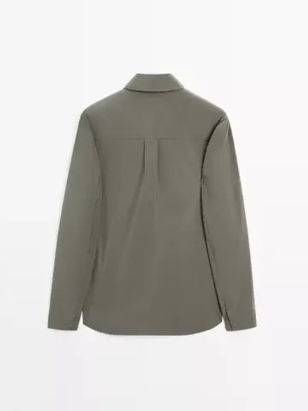 Massimo Dutti Куртка классического кроя из высокотехнологичной ткани, серый