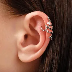 Серьга "Каффа" флора, цвет серебро