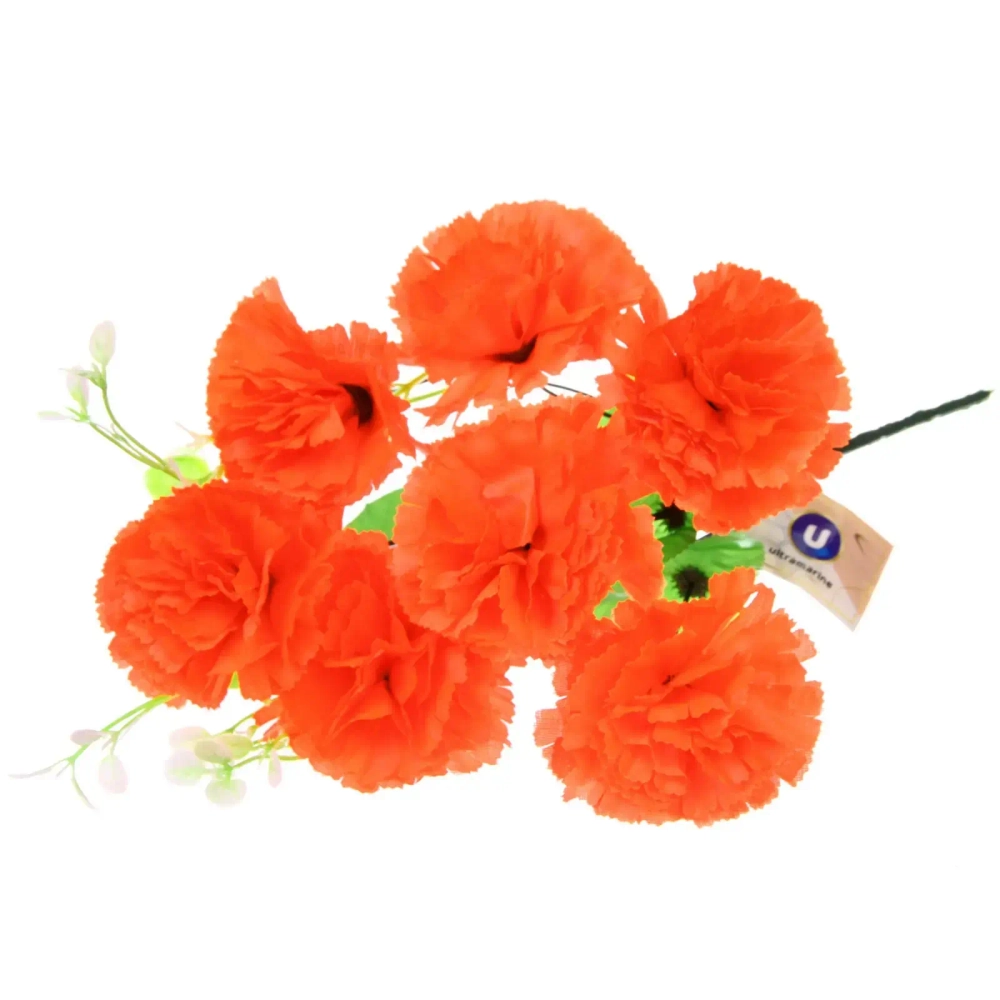 Искусственные цветы «Букет Гвоздик» 34см 7цветков оранжевые