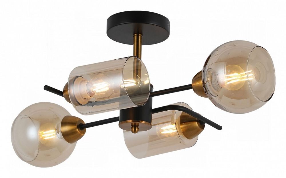 Люстра на штанге ILLUMICO  IL8243-4COU-79 BK BR