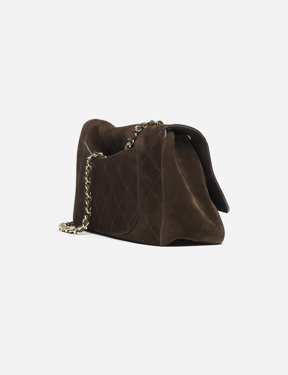 Сумка Chanel Maxi Flapbag Suede Calfskin & Gold Metal "Dark Brown"