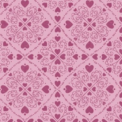 розовый с сердечками