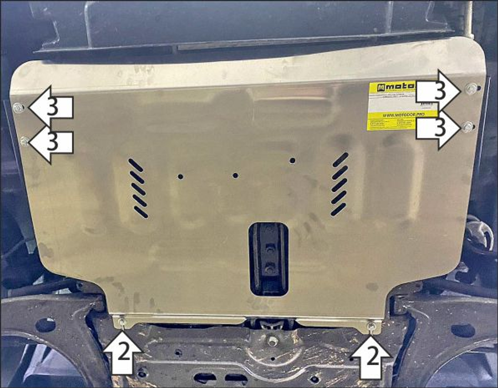 Защита картера двигателя, КПП. 4 мм, Алюминий для Ford Tourneo Custom 2023-н.в., Motodor.340702