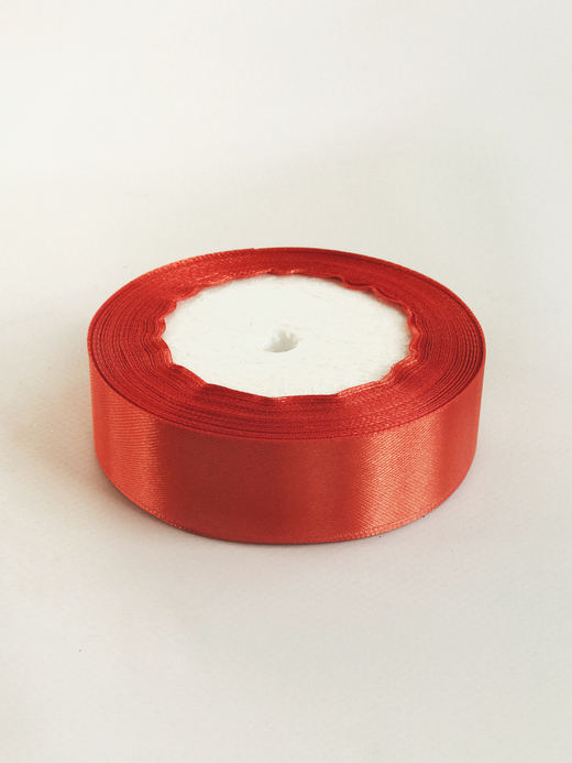 Атласная лента 25 мм (25 ярд)  цвет оранжевый