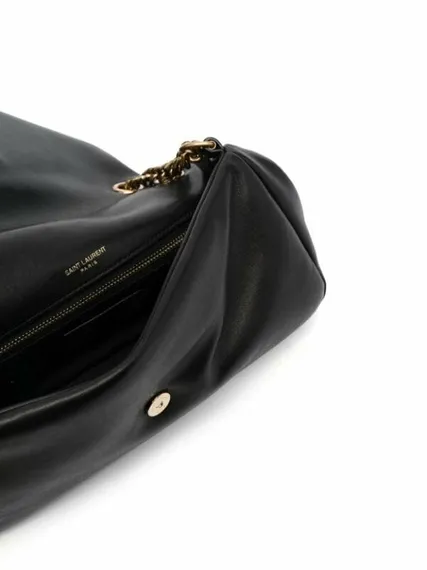 Маленькая сумка через плечо Saint Laurent Puffer черный